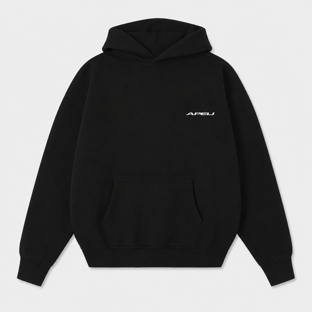APELI ESSENCE HOODIE - BLACK